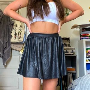 Black leather skirt